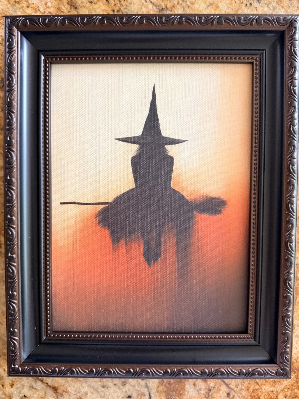 Framed witch on canvas 8 x10 Brand New